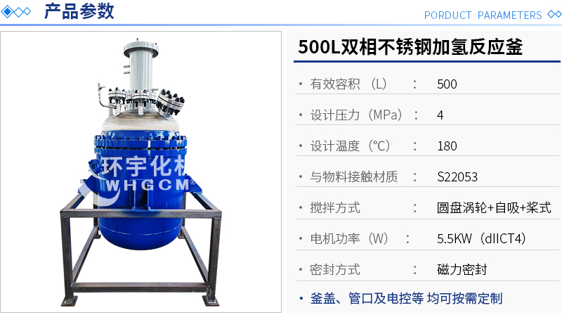 500L雙相不銹鋼加氫反應釜